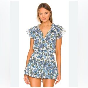 Misa Los Angeles Elisabetta Dress Blue floral Azulia size Small